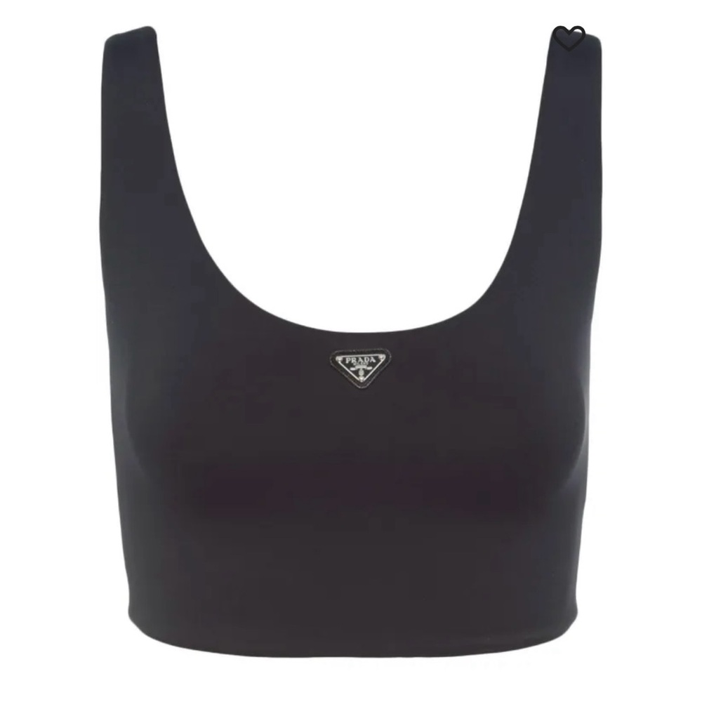 Prada Black Fitted Crop Tank Top